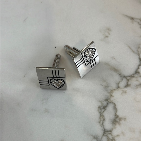 Silver Heart Cufflinks - Picture 1 of 5